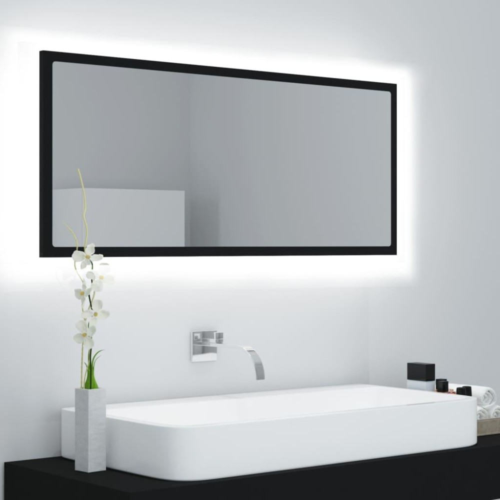 vidaXL LED Bathroom Mirror Black 39.4