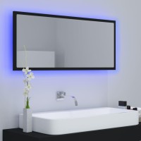 vidaXL LED Bathroom Mirror Black 39.4