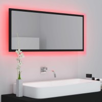 vidaXL LED Bathroom Mirror Black 39.4