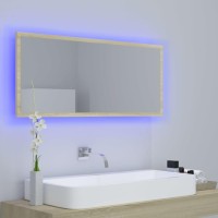 vidaXL LED Bathroom Mirror Sonoma Oak 39.4