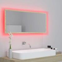 vidaXL LED Bathroom Mirror Sonoma Oak 39.4