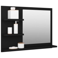 Vidaxl Bathroom Mirror Black 23.6X4.1X17.7 Engineered Wood