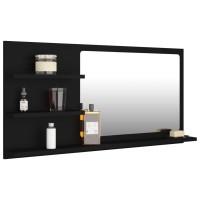 vidaXL Bathroom Mirror Black 35.4