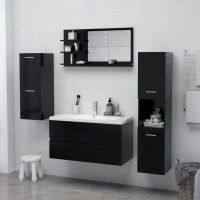 vidaXL Bathroom Mirror Black 35.4