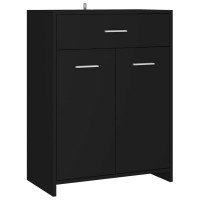 Vidaxl Bathroom Cabinet Black 23.6X13X31.5 Engineered Wood