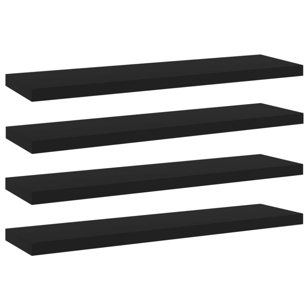 Vidaxl Bookshelf Boards 4 Pcs Black 15.7X3.9X0.6 Engineered Wood