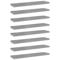 Vidaxl Bookshelf Boards 8 Pcs Concrete Gray 15.7X3.9X0.6 Engineered Wood