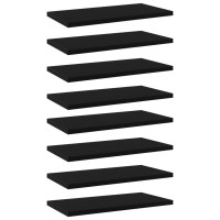 Vidaxl Bookshelf Boards 8 Pcs Black 15.7X7.9X0.6 Engineered Wood