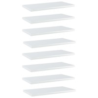 Vidaxl Bookshelf Boards 8 Pcs High Gloss White 15.7X7.9X0.6 Engineered Wood
