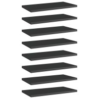 Vidaxl Bookshelf Boards 8 Pcs High Gloss Black 15.7X7.9X0.6 Engineered Wood