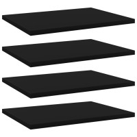 Vidaxl Bookshelf Boards 4 Pcs Black 15.7X11.8X0.6 Engineered Wood