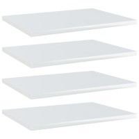 Vidaxl Bookshelf Boards 4 Pcs High Gloss White 15.7X11.8X0.6 Engineered Wood