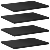 Vidaxl Bookshelf Boards 4 Pcs High Gloss Black 15.7X11.8X0.6 Engineered Wood