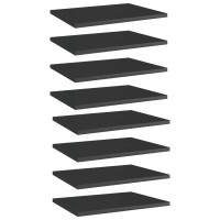 Vidaxl Bookshelf Boards 8 Pcs High Gloss Black 15.7X11.8X0.6 Engineered Wood
