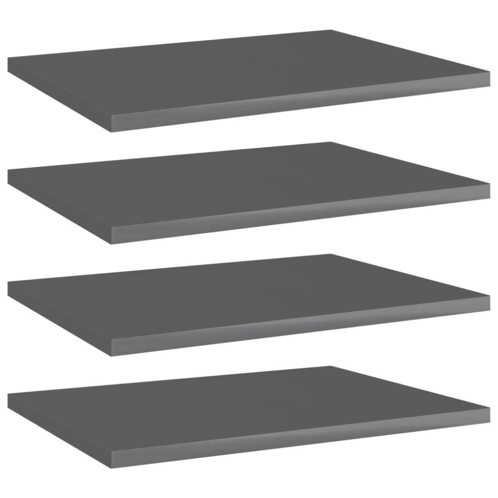 Vidaxl Bookshelf Boards 4 Pcs High Gloss Gray 15.7X11.8X0.6 Engineered Wood
