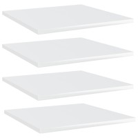 Vidaxl Bookshelf Boards 4 Pcs High Gloss White 15.7X15.7X0.6 Engineered Wood