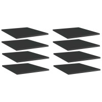 Vidaxl Bookshelf Boards 8 Pcs High Gloss Black 15.7X19.7X0.6 Engineered Wood