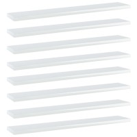 Vidaxl Bookshelf Boards 8 Pcs High Gloss White 23.6X3.9X0.6 Engineered Wood