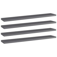 vidaXL Bookshelf Boards 4 pcs High Gloss Gray 23.6