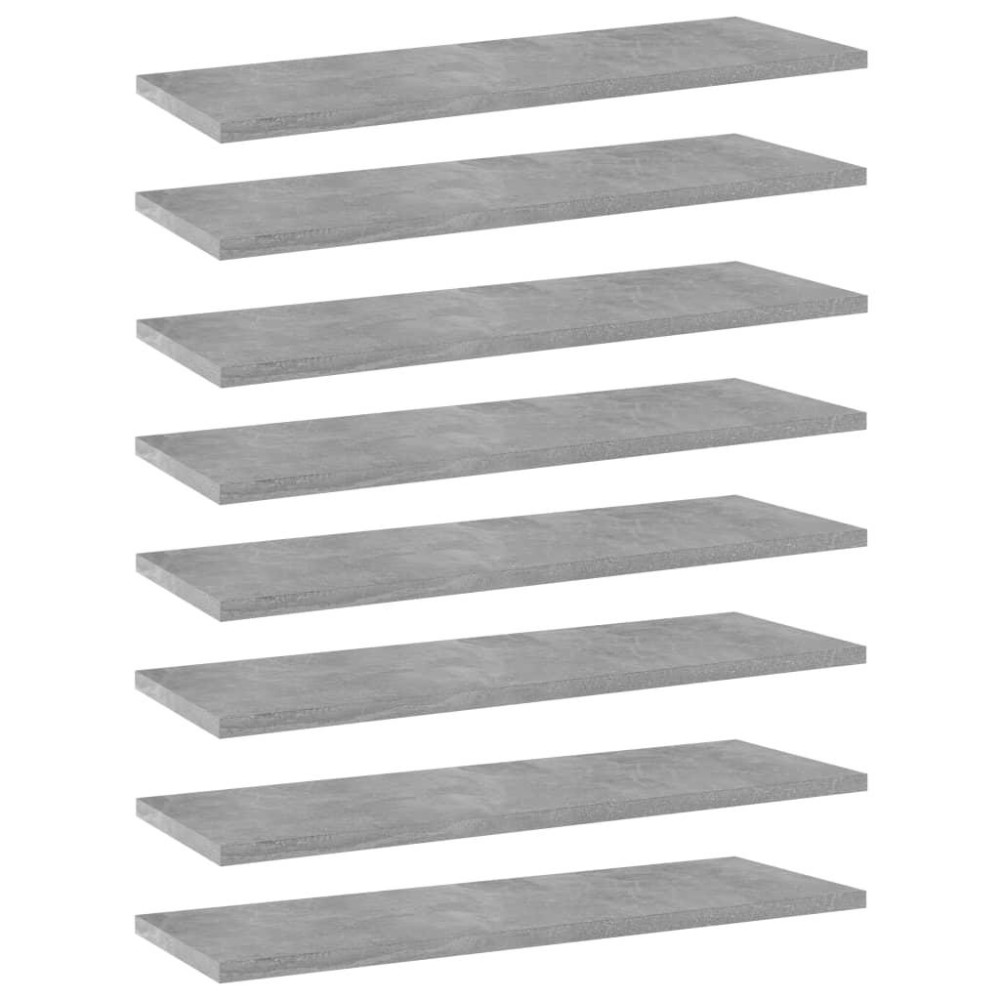 Vidaxl Bookshelf Boards 8 Pcs Concrete Gray 23.6X7.9X0.6 Engineered Wood