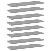 Vidaxl Bookshelf Boards 8 Pcs Concrete Gray 23.6X7.9X0.6 Engineered Wood