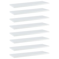 vidaXL Bookshelf Boards 8 pcs High Gloss White 23.6