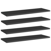 vidaXL Bookshelf Boards 4 pcs High Gloss Black 23.6