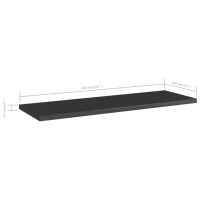 vidaXL Bookshelf Boards 4 pcs High Gloss Black 23.6