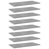 vidaXL Bookshelf Boards 8 pcs Concrete Gray 23.6