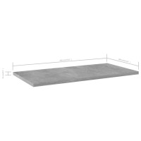 vidaXL Bookshelf Boards 8 pcs Concrete Gray 23.6