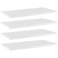 vidaXL Bookshelf Boards 4 pcs High Gloss White 23.6