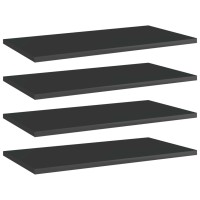 vidaXL Bookshelf Boards 4 pcs High Gloss Black 23.6