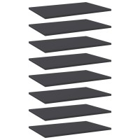 Vidaxl Bookshelf Boards 8 Pcs Gray 23.6X15.7X0.6 Engineered Wood