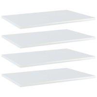 Vidaxl Bookshelf Boards 4 Pcs High Gloss White 23.6X15.7X0.6 Engineered Wood