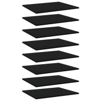 Vidaxl Bookshelf Boards 8 Pcs Black 23.6X19.7X0.6 Engineered Wood