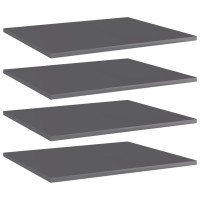 Vidaxl Bookshelf Boards 4 Pcs High Gloss Gray 23.6X19.7X0.6 Engineered Wood