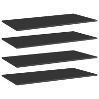 vidaXL Bookshelf Boards 4 pcs High Gloss Black 31.5