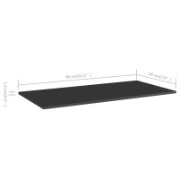 vidaXL Bookshelf Boards 4 pcs High Gloss Black 31.5