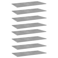 Vidaxl Bookshelf Boards 8 Pcs Concrete Gray 31.5X11.8X0.6 Engineered Wood