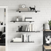 Vidaxl Bookshelf Boards 4 Pcs High Gloss Gray 31.5X11.8X0.6 Engineered Wood