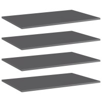 Vidaxl Bookshelf Boards 4 Pcs High Gloss Gray 31.5X19.7X0.6 Engineered Wood