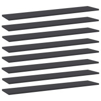 Vidaxl Bookshelf Boards 8 Pcs Gray 39.4X7.9X0.6 Engineered Wood