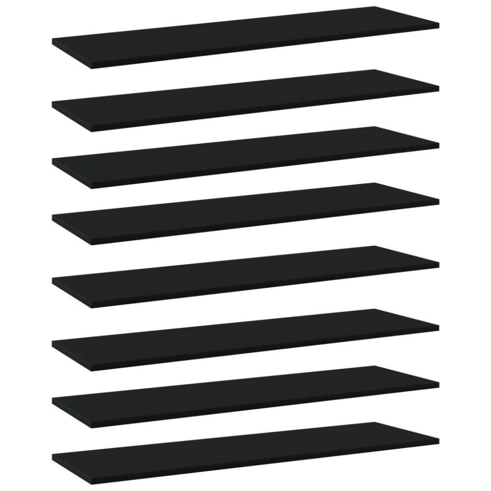 Vidaxl Bookshelf Boards 8 Pcs Black 39.4X11.8X0.6 Engineered Wood