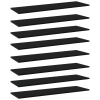 Vidaxl Bookshelf Boards 8 Pcs Black 39.4X11.8X0.6 Engineered Wood