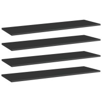 vidaXL Bookshelf Boards 4 pcs High Gloss Black 39.4