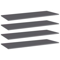 vidaXL Bookshelf Boards 4 pcs High Gloss Gray 39.4