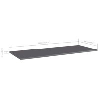 vidaXL Bookshelf Boards 4 pcs High Gloss Gray 39.4