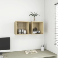 Vidaxl Wall Cabinets 2 Pcs Sonoma Oak 14.6X14.6X14.6 Engineered Wood