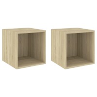 Vidaxl Wall Cabinets 2 Pcs Sonoma Oak 14.6X14.6X14.6 Engineered Wood
