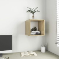 Vidaxl Wall Cabinet White And Sonoma Oak 14.6X14.6X14.6 Engineered Wood